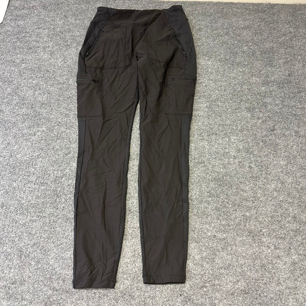 Athleta Cargo Pants Womens Size 8 Black Slim Fit Zipper Pockets Athletic Hiking